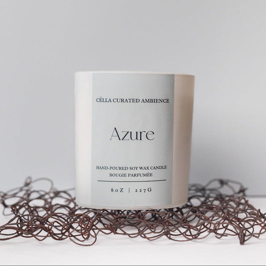 Célla Curated Ambience Azure scented candle in amber jar
