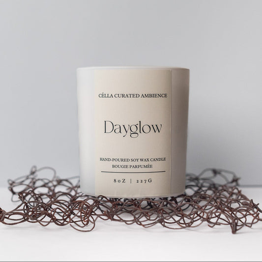 Célla Curated Ambience Dayglow scented candle in amber jar