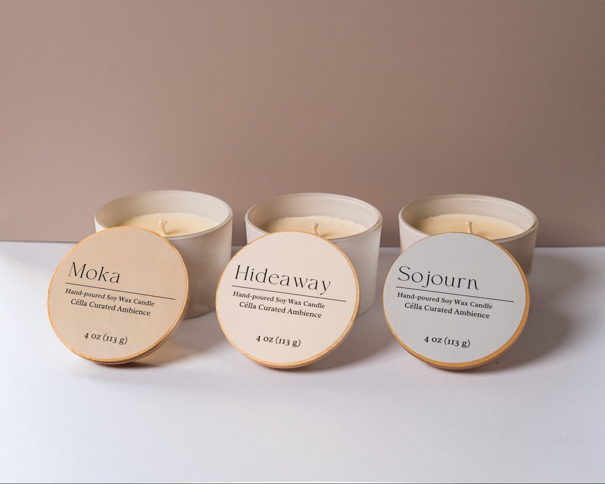 Célla Curated Ambience Chakra scented candle in amber jar