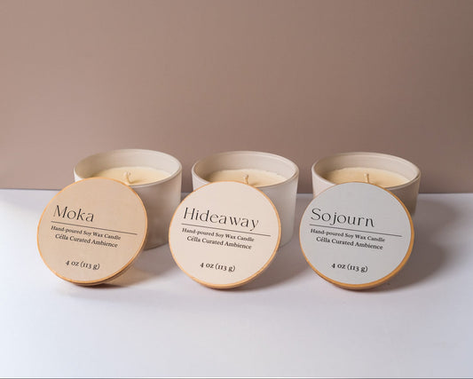 Célla Curated Ambience Chakra scented candle in amber jar